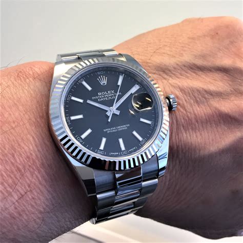 rolex daytejust scharz silber|rolex datejust wrist watch.